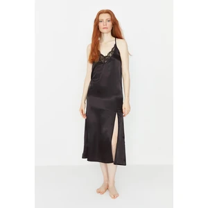 Trendyol Black Lace Satin Nightgown