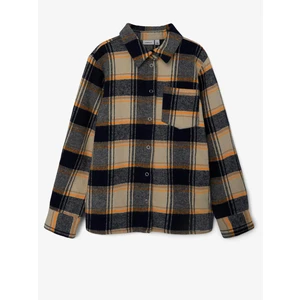 Beige-Black Boys Plaid Shirt Jacket name it Livas - Boys