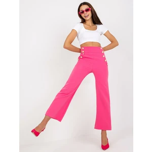 Dark pink women's high waisted suit trousers