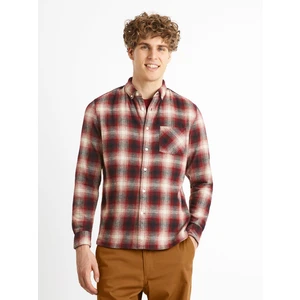 Celio Flannel Plaid Shirt Camulto - Men