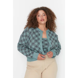 Trendyol Curve Plus Size Cardigan - Green - Regular fit