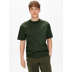 Khaki basic T-shirt ONLY & SONS Fred - Men