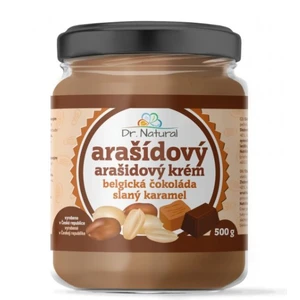 Dr.Natural Arašidový krém jemný belgická čokoláda slaný karamel 500g