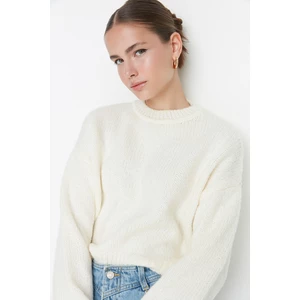 Trendyol Wide fit in ecru. Soft Textured Basic Knitwear Sweater