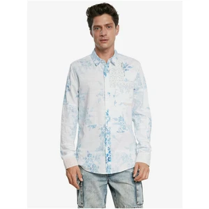 White Mens Floral Shirt Desigual Cam Alberico - Men