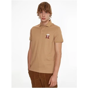 Hnědé pánské polo tričko Tommy Hilfiger - Pánské