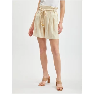 Orsay Beige Ladies Linen Shorts - Women