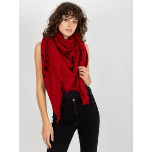 Women's scarf with print - red