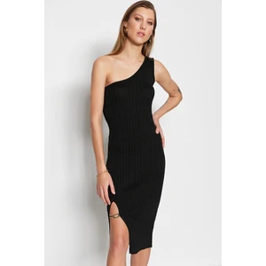 Trendyol Black Mini Knitwear Dress With Chain Detail