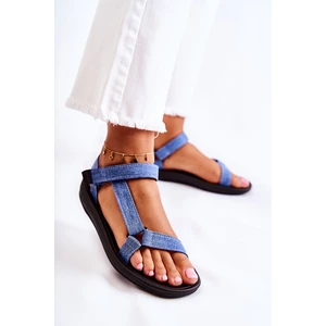 Classic women's Velcro sandals Blue Kalla
