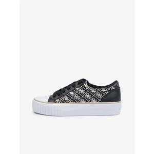 Black Womens Patterned Sneakers Guess Nortin - Women