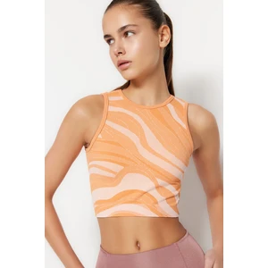 Trendyol Orange Seamless/Seamless Halter Neck Sport Blouse