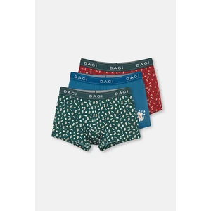 Dagi Green 3-pack Jacquard Elastic Cotton Boxer