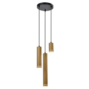 Lampa wisząca w czarno-złotym kolorze z metalowym kloszem Tubo – Candellux Lighting