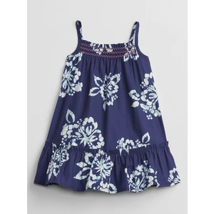 GAP Smocked Floral Šaty dětské Modrá