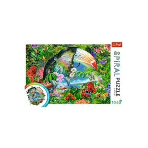 TREFL PUZZLE SPIRAL Tropická zvířata 68x48cm 1040 dílků skládačka