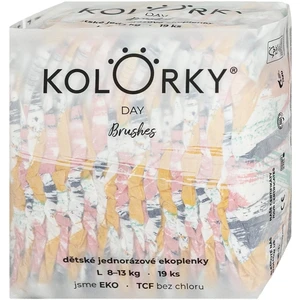 KOLORKY DAY - štětce - L (8-13 kg) - 19 ks - jednorázové eko plenky