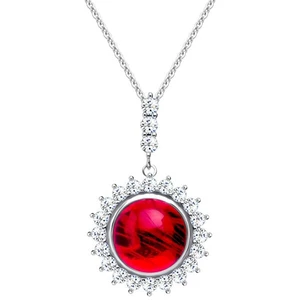 Preciosa Strieborný náhrdelník Camellia 6106 63 (retiazka, prívesok)