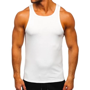 Tricou tank top fără imprimeu alb Bolf  99003