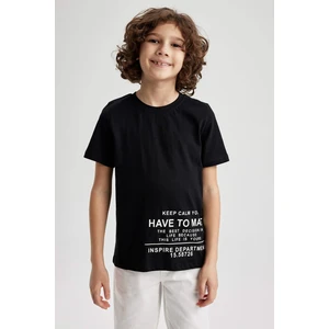 DEFACTO Boy Regular Fit Crew Neck Printed Short Sleeve T-Shirt