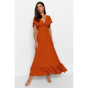 Trendyol Cinnamon Collar Detailed Woven Dress