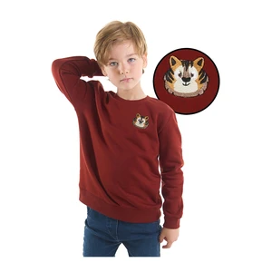 Denokids Tiger Thick Claret Red Boys Sweatshirt.