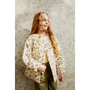 DEFACTO Girl Long Sleeve Floral Print Jacket