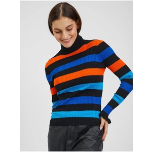 Orsay Orange-Blue Women Striped Sweater - Women
