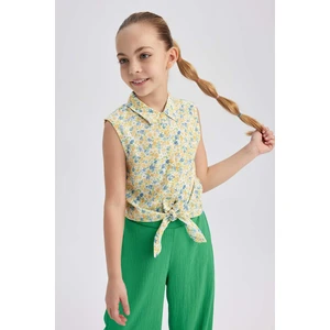 DEFACTO Girl Regular Fit Patterned Short Sleeve Shirt