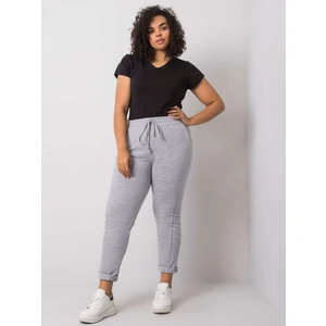 Gray melange plus size cotton sweatpants