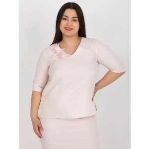 Světle růžová dámská halenka plus size ze sady