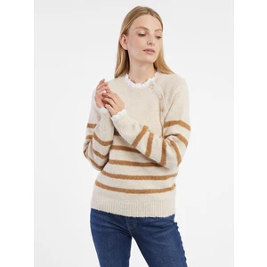 Beige women's striped sweater ORSAY