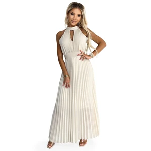 Pleated midi dress with drop-necked Numoco