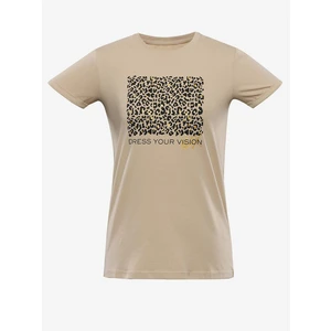 Beige women's T-shirt with NAX GAMMA print