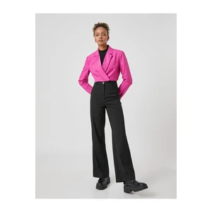 Koton Wide Leg Trousers High Waist With Buttons