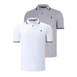 DUAL SET T8594 DEWBERRY MENS T-SHIRT-WHITE-GREY