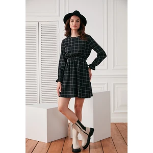 HAKKE Plaid Short Dress