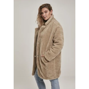 Ladies Oversized Sherpa Coat sand