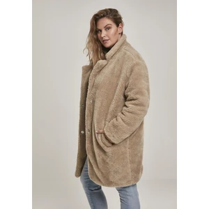 Ladies Oversized Sherpa Coat sand