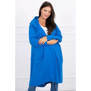 Cape with a hood oversize mauve-blue