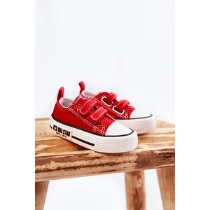 Kids fabric sneakers with Velcro BIG STAR KK374076 Red