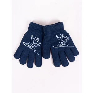 Yoclub Kids's Gloves RED-0200C-AA5A-003 Navy Blue