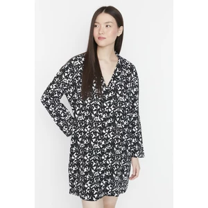 Trendyol Multicolor Patterned Shirt Collar Viscose Woven Nightgown