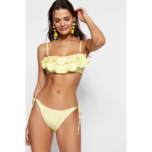 Trendyol Striped Tie-Up High Leg Bikini Bottom