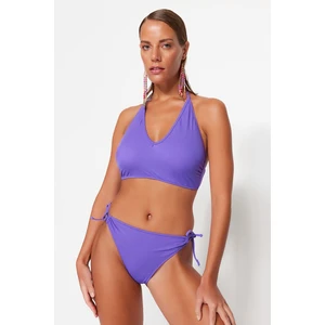 Trendyol Purple Pile Regular Leg Bikini Bottoms