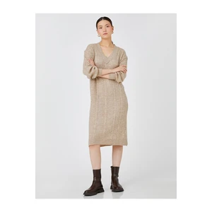 Koton Dress - Brown - Wrapover