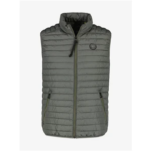 Khaki men's quilted vest LERROS - Men