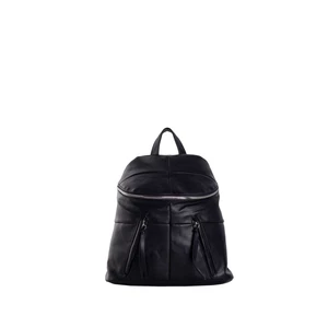 Black small backpack with stitching