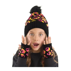 Mushi Scarf & Beanie & Gloves Set - Black - Casual