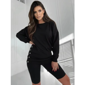 Sweatshirt black Och Bella BL-1001.black